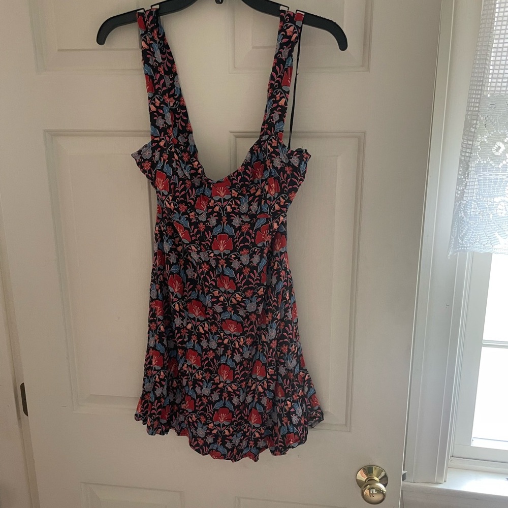Free People L Floral Sleeveless Mini Dress